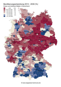 Bevölkerungsentwicklung 2012 – 2030 Deutschland