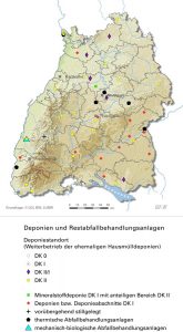 Deponien in Baden Württemberg (Umweltdaten 2015)